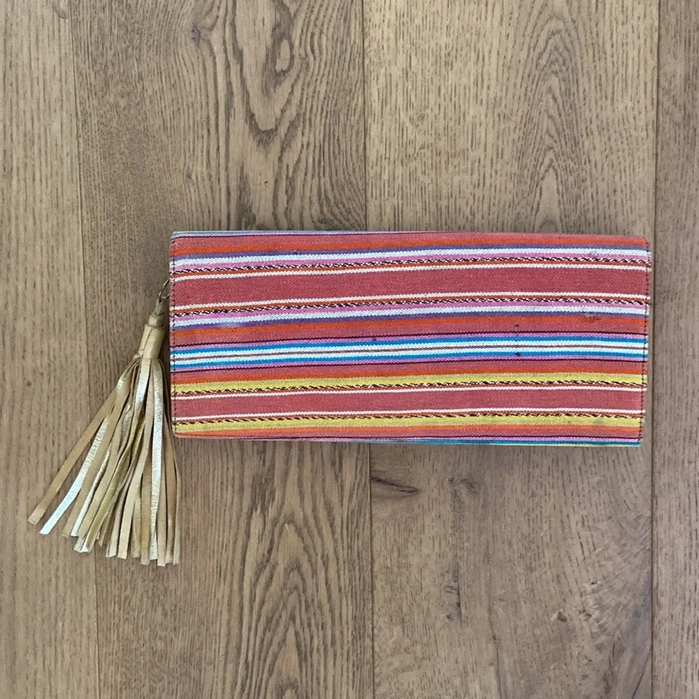 Ronny Kobo Striped Clutch
